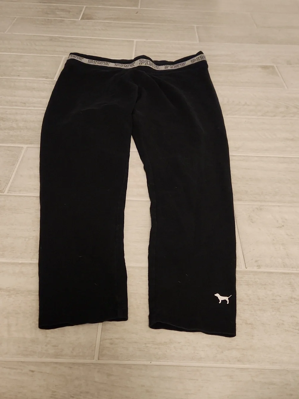 🐻 PINK Black Logo Waistband Leggings - Picture 4 of 5